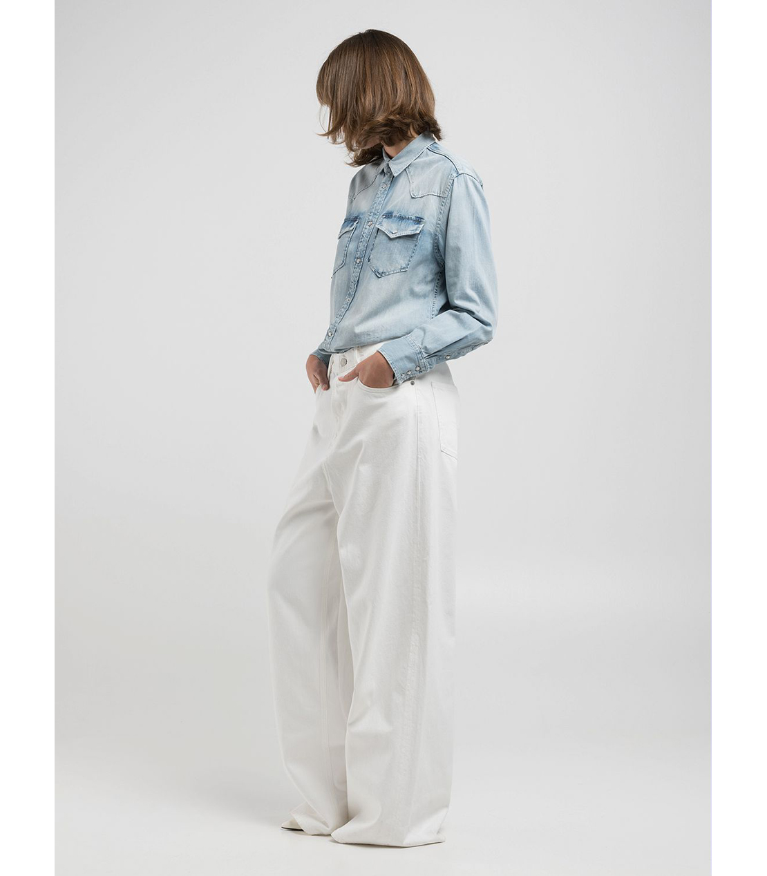 バギーフィットMARGOTTリサイクルホワイトデニム 詳細画像 ホワイト 4